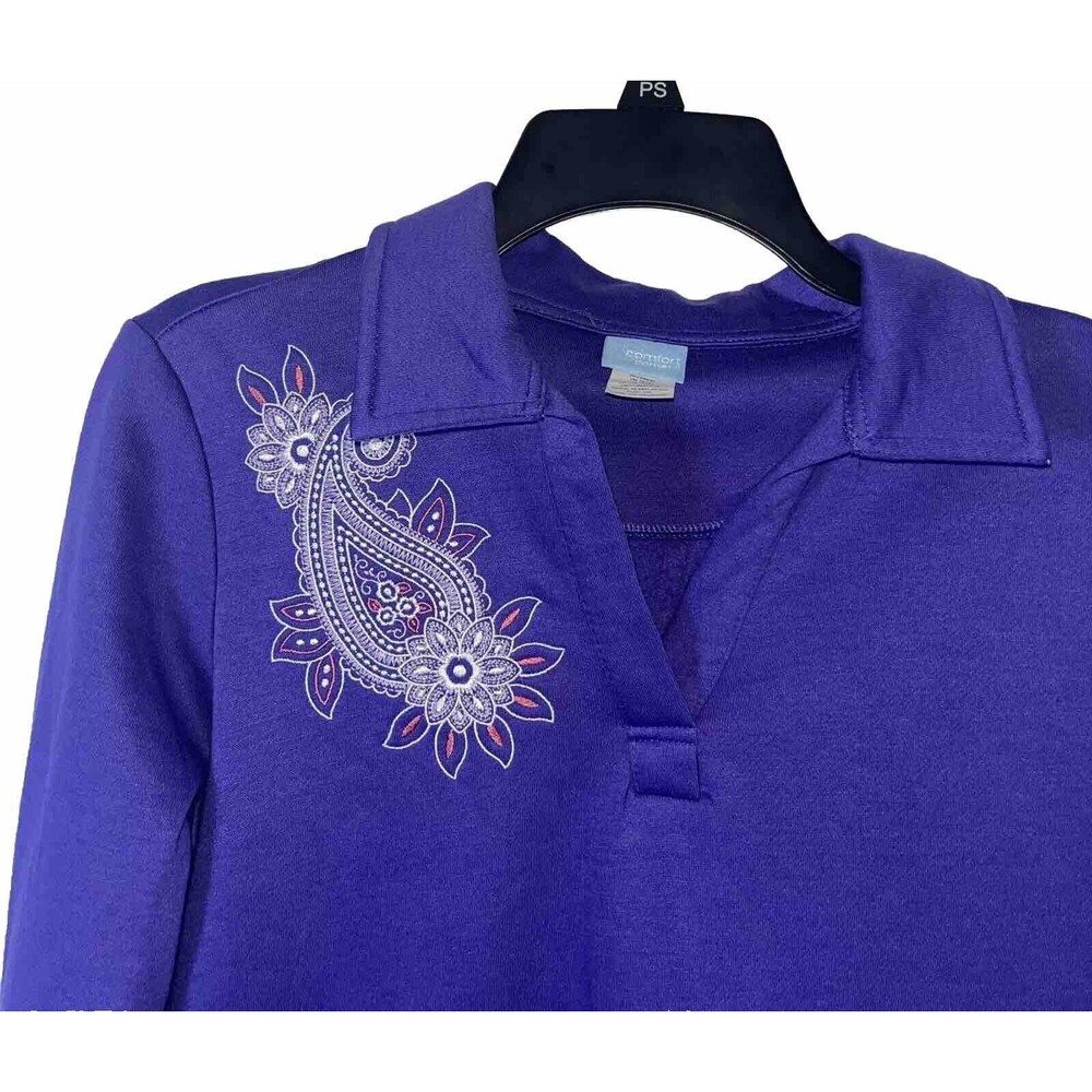 Comfort Corner Purple Paisley Women’s Pullovers Sweatshirt Size SA Retro Y2K - Picture 3 of 7